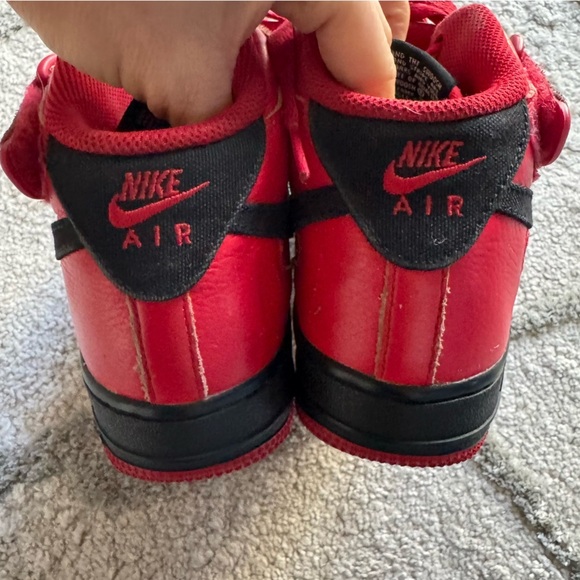 Nike Air Force 1 Mid Nike By you custom Sneakers DV3903-900 black red youth 6.5 - Picture 10 of 14